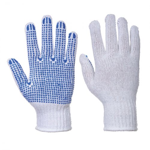 Classic Polka Dot Glove: White/Blue: L