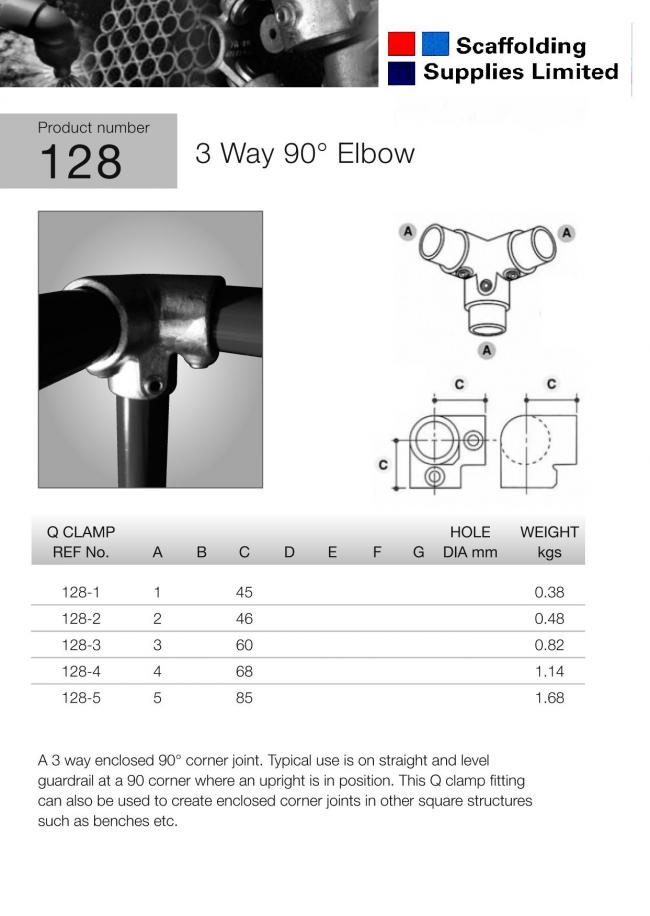 90 Degree Corner Clamp, 3 Inch Capacity