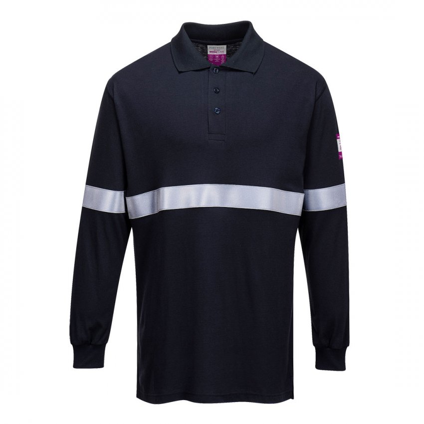 Polo shirt with hot sale reflective stripes